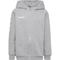 Hummel Kinder-Kapuzensweatjacke HMLGo Kids Cotton Zip Hoodie  grey melange 152