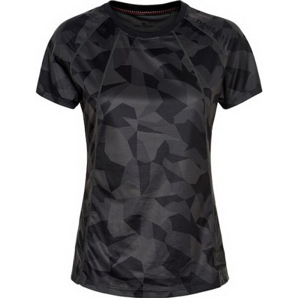 Newline Damen-Lauf-Shirt Black Camo Airflow Tee Woman 077328